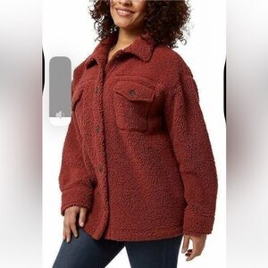 32 Degrees Heat Women's Teddy Jacket in Brick Red